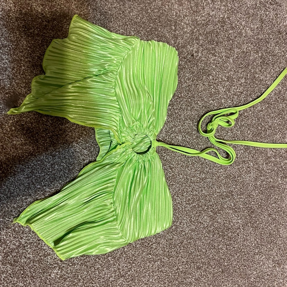 SHEIN Lime Green crop shirt